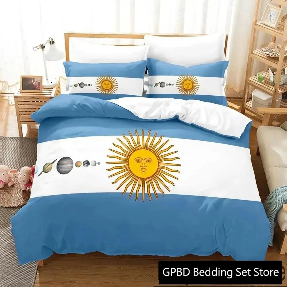 3D Druck Argentinische Flagge Bettwäsche Set Doppel Einzel King Bettbezug Bettdecke Kissenbezug Jungen Mädchen Erwachsene Schlafzimmer