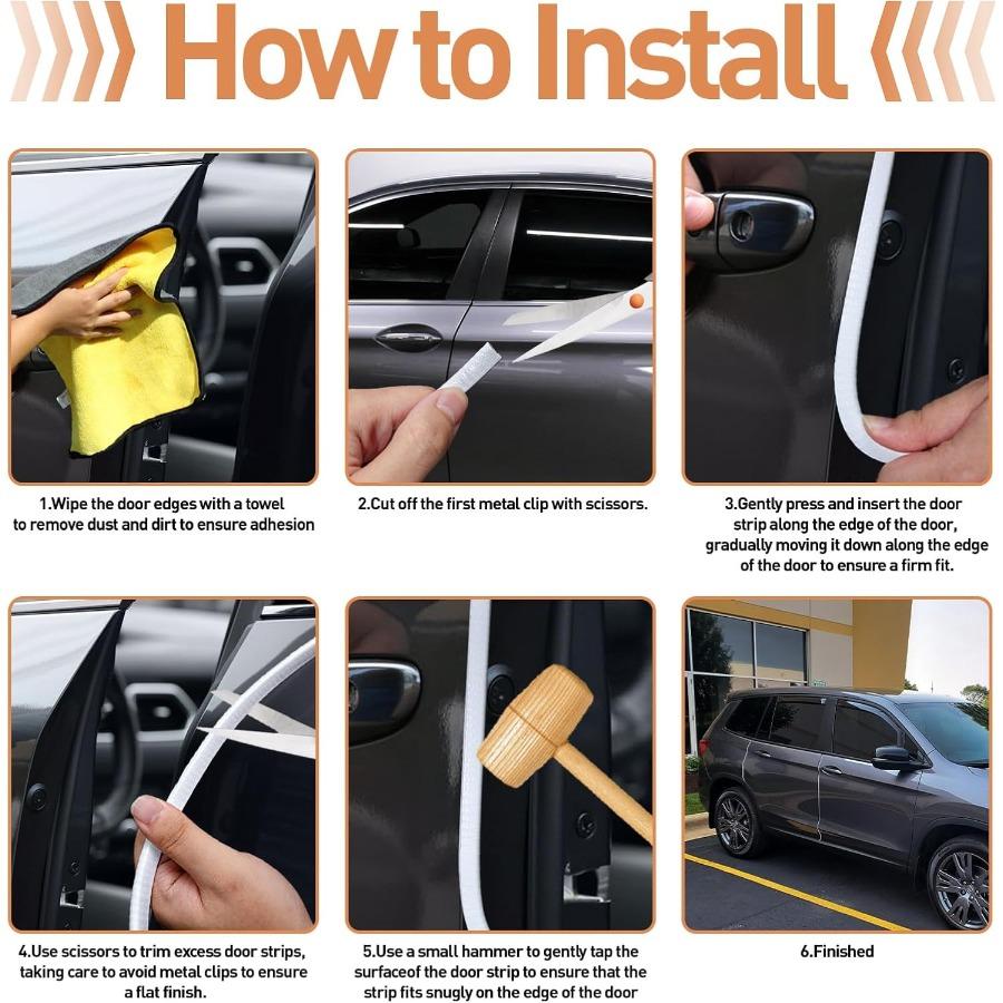 Car Door Edge Guards 65.6Ft 20m Rubber Seal U Shape Door Protection Trim for Cars Trucks SUVs Durable Weatherproof Edge Guards