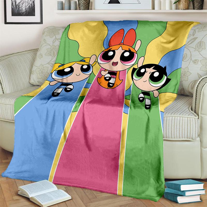 Cute P-Powerpuff Girl Cartoon Blanket,Soft Throw Blanket for Home Bedroom Bed Sofa Picnic Travel Office Rest Cover Blanket Kids