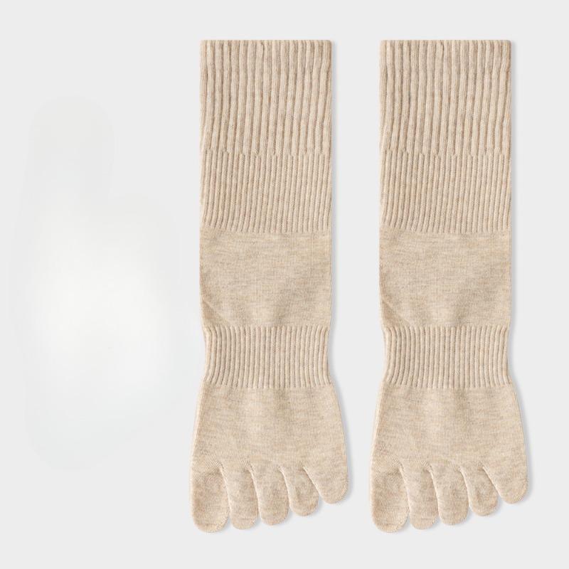 

Носки с пятью пальцами, Женские хлопковые носки до середины икры, Антибактериальные, Влагоотводящие, Бесшовные спортивные носки, Тонкие однотонные носки с раздельными пальцами 1 pair