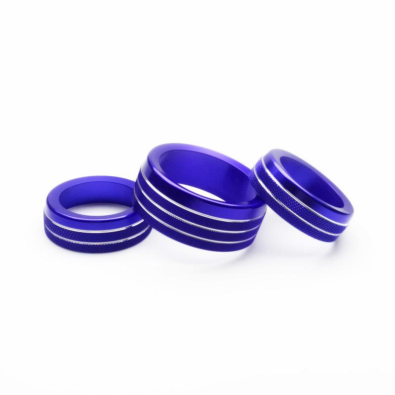 

15-19 Challenger/Durango Aluminum A/C Knob Ring Set - 3 Pieces