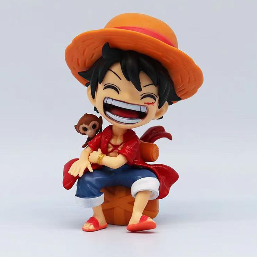 1-3pcs One Piece Anime Figure Sitting Laughing Luffy Action Figures Kawaii Sanji Zoro Figurine Collection Toys Doll Gift Model