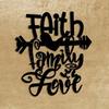 Metal Family Faith Wall Art for Home, Office, Patio - Christmas & Halloween Decor