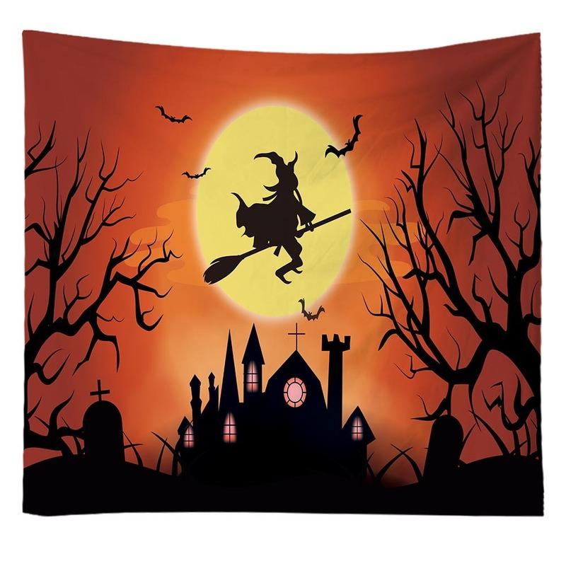 Home decoration halloween ghost print tapestry wall hanging European and American ins halloween decoration 230x180cm tapiz