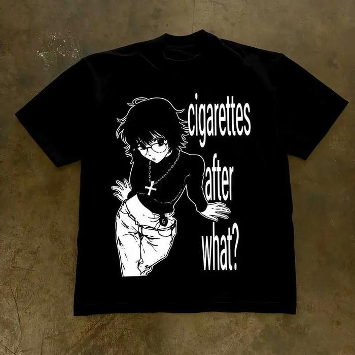 Japanese Y2k Tops Graphic Print Tshirt Kpop 90s Vintage Clothes Aesthetic Clothing Unisexs Emo Punk Classic Gothic Crop Tops