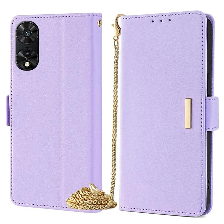 For TCL 505 Wallet Case Anti-Scratch PU Leather Card Slots Phone Cover with Straps - Blue