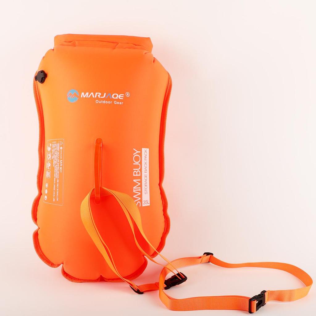Detachable Double Airbag Swim Buoy & Waterproof Backpack for Outdoor Swimming with Storage