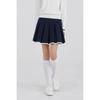 Goxo Metal Heart Pleats Skirt Navy