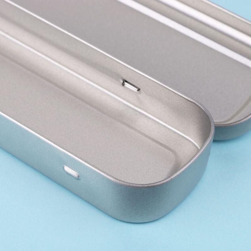 Rectangular Student Stationery Office Supplies Iron Case Gifts Container Storage Box Pencil Case