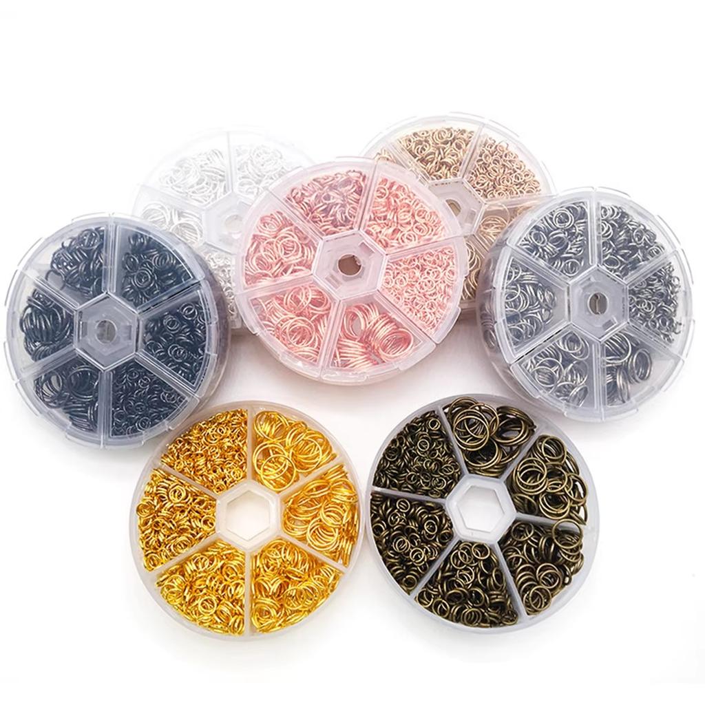 About 1000Pcs 6 Different Sizes Open Jump Rings,4mm 5mm 6mm 8mm 10mm 12mm with 1Pc Jump Ring Open/Close Tool for DIY Crafts Gift