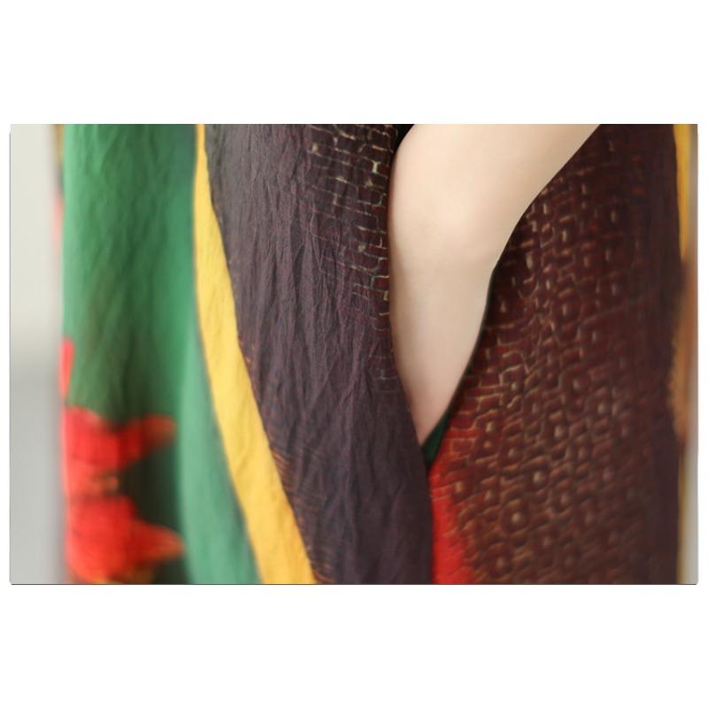 Dimanaf 2024 Plus Size Women Summer Beach Vintage O-Neck Dress Elegant Lady Print Long Dress Style Loose Dress