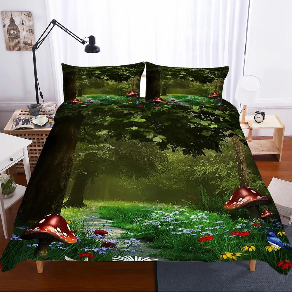 Flowers And Plants Bed Cover Set Bedding Duvet Cover Sets Reactive Printing Hd Housse De Couette 228x228 Queen King Size New