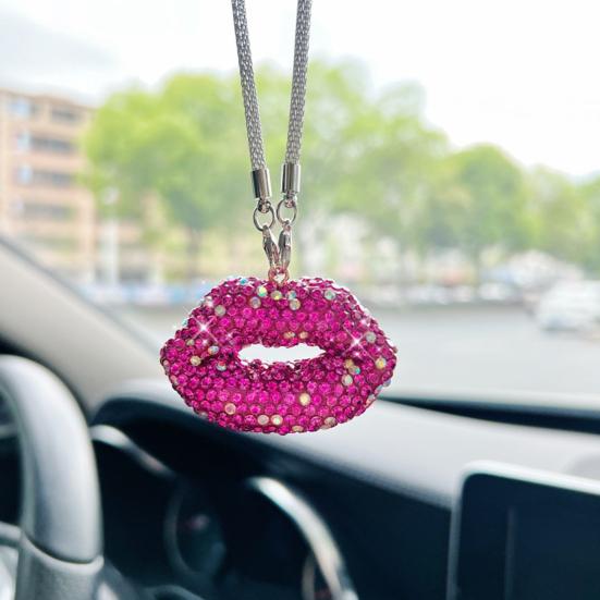 High-quality material: Made of high-quality alloy and shiny rhinestones, wear-resistant corrosion-resistant, you can hang it on the rearview mirror at