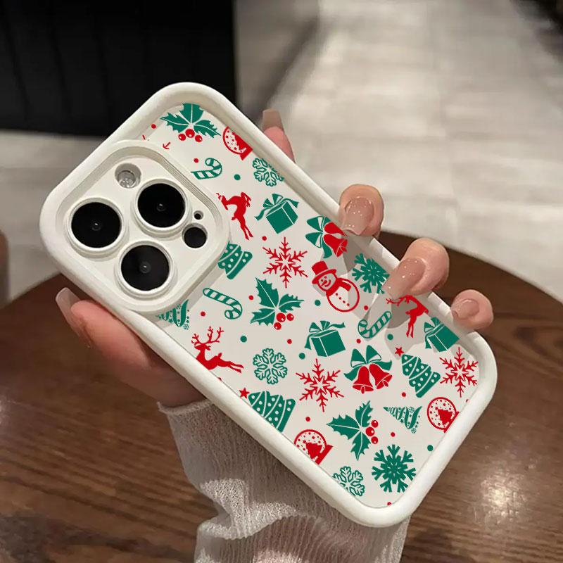 Coque For Iphone 15 13 17 16 Case Christmas Snowman Elk Cute For IPhone 17Air 11 13 12 16 Pro Max 14 Plus Shockproof Phone Cover