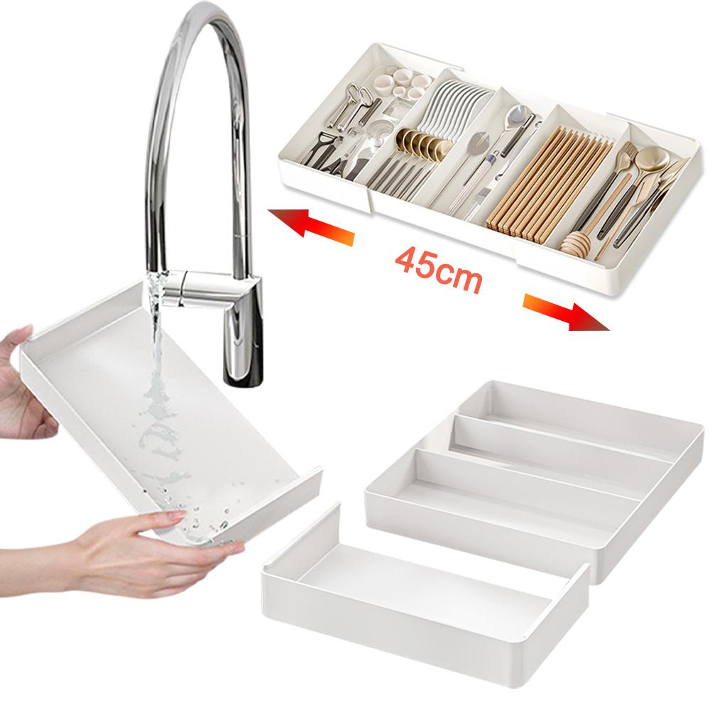 Expandable Cutlery Drawer Organizers Adjustable Kitchen Utensil Tray Kit Compartment Flatware Storage Divider Kitchen Organizer