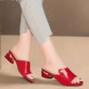 Damenschuhe Mode Rot Sexy Damen Hausschuhe PU Weich Damen Bequeme Sandalen Geeignet Mädchen Pantuflas Mujer