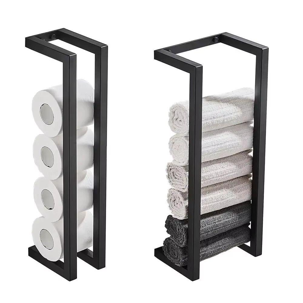 Strong Load-bearing Bathroom Wall Towel Rack Toilet Paper Holder Set  Bathroom Organization