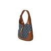 Gucci Jackie 1961 Gold Lock Monogram Canvas And Leather Shoulder Bag Women Shoulder Bag Brown Blue 636706-2KQGG-8375