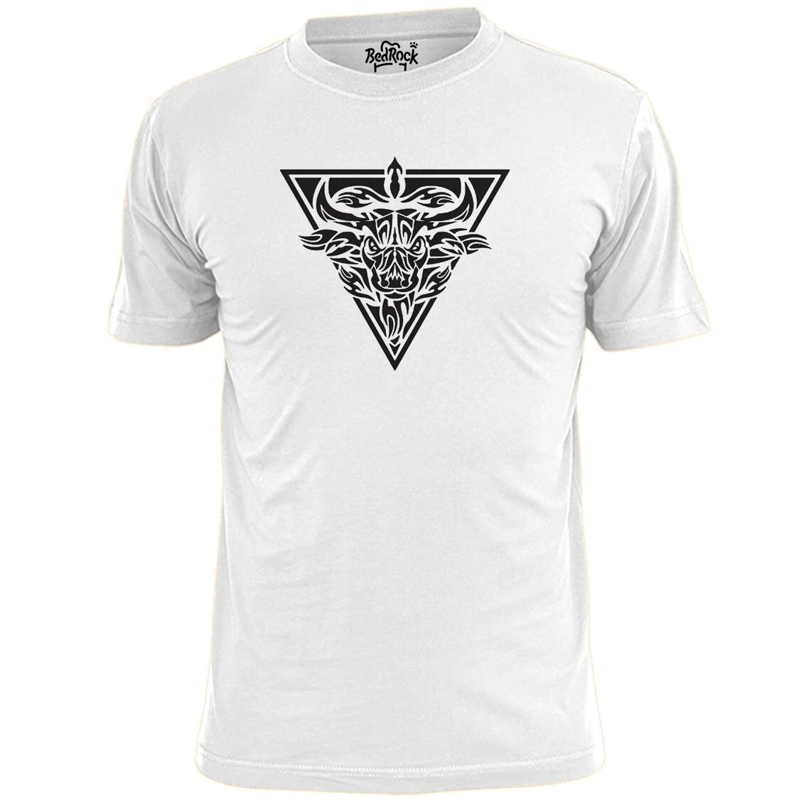 Mens Tattoo Bull Face T shirt Art Tribal S