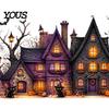 Easy Apply Halloween Decorations 2 Sheets/Set Window Stickers, Retro Haunted Castle Sticker, Static Cling Glass Bat Spider Web Decals, Removable