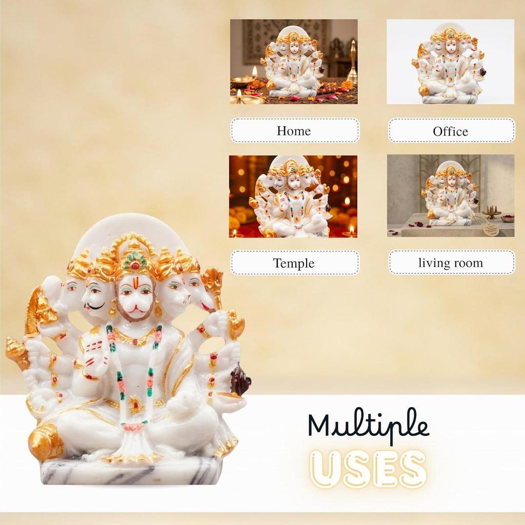 Hanuman Ji Murti Panchmukhi Hanuman for Door Entrance Temple Home & Office Decor Living Room Decoration Gift