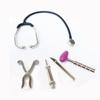 1/6 1/12 Scale Dollhouse Stethoscope Set Doctor Nurse Doll Accessories Miniature Medical Appliances Kids Toy Alloy