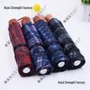 Extra Large Multi-Person Plaid Folding Umbrella for Sun and Rain, Men's and Women's Use