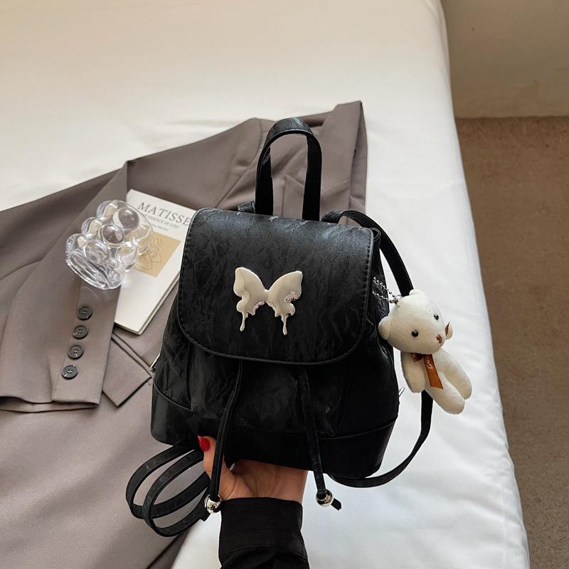 

Летний новый рюкзак для поездок большой вместимости, премиальный нишевый рюкзак с бабочками чёрный