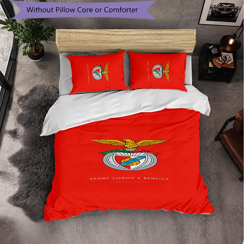 Set Biancheria da Letto Benfica 3 Pezzi Morbido Set Copripiumino con Federe Set Decorazione Camera da Letto per la Casa