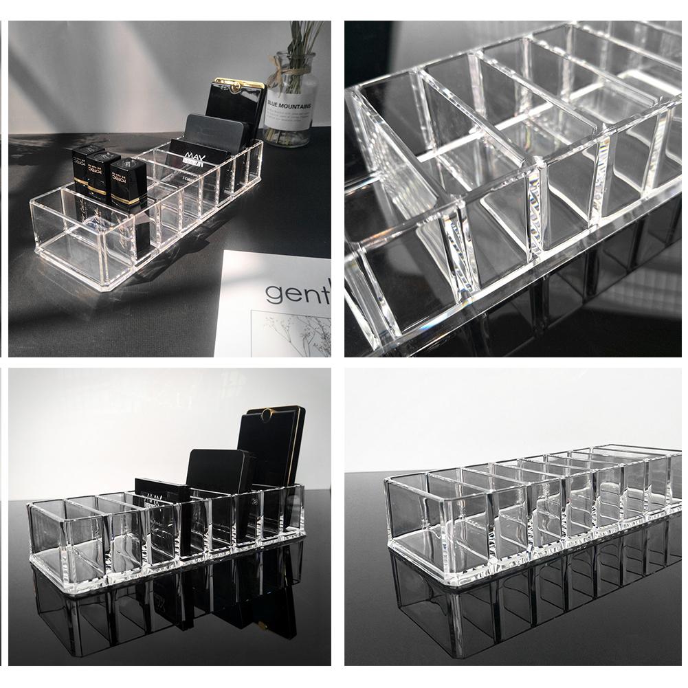 8 Slots Cosmetic Organizer Powder Storage Box Household Women Makeup Tool Case Cosmetic Storage
