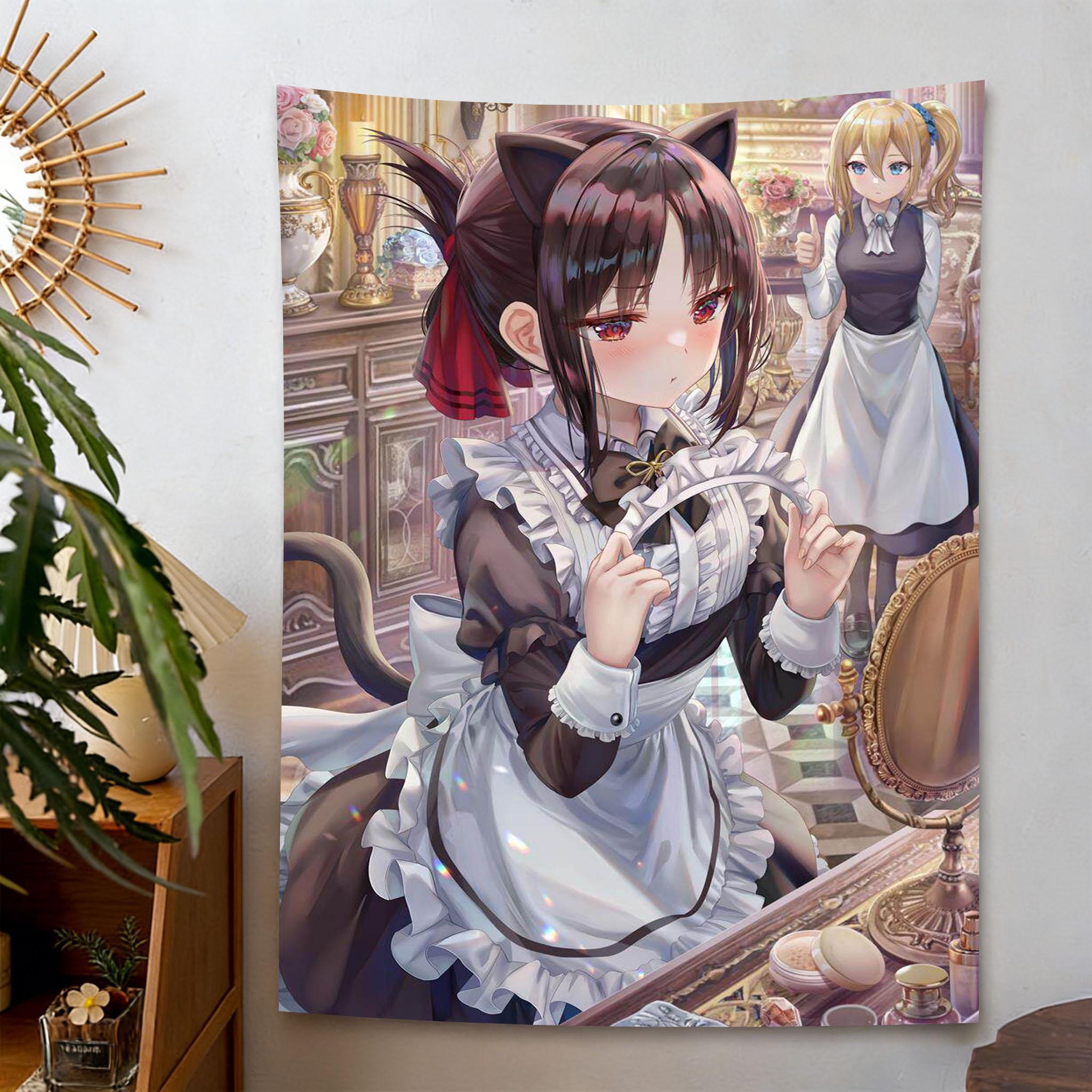 

KKaguya Sama Love Is War Kawaii Printed Tapestry Anime Room Wall Aesthetic Background Cloth Decoration 74x94cm(29x37in)