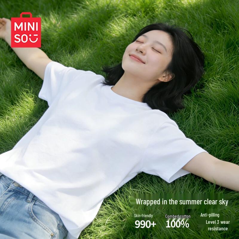 

Женская свободная футболка из чистого хлопка MINISO EU 40