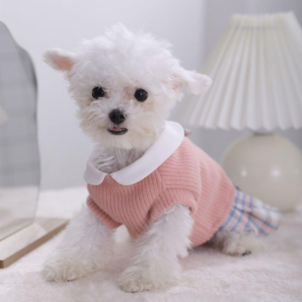 Soft Dog JK Sweater Dress Preppy Style Puppy Cosplay JK Uniform Pet School Uniform  Winter