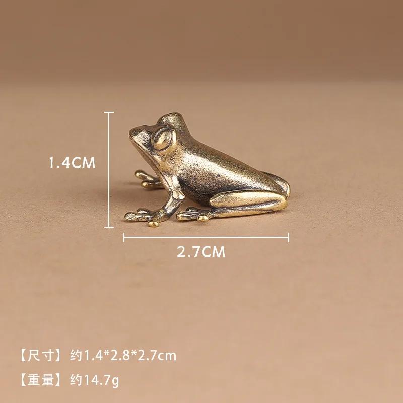 Retro Messing Mini Frosch Miniaturen Figuren Vintage Tierfigur Kröte Desktop Ornamente Heimdekoration Handwerk Tee Haustier Dekor