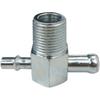 GRABOTE Вакуумний Т-подібний фітинг для впускного колектора 3/8" різьба NPT 1/4" та 3/8" штуцер Сталь ЦИНКОВАНИЙ для SBC BBC Chevy G*MC Olds Cadillac Pontiac Buick Ford