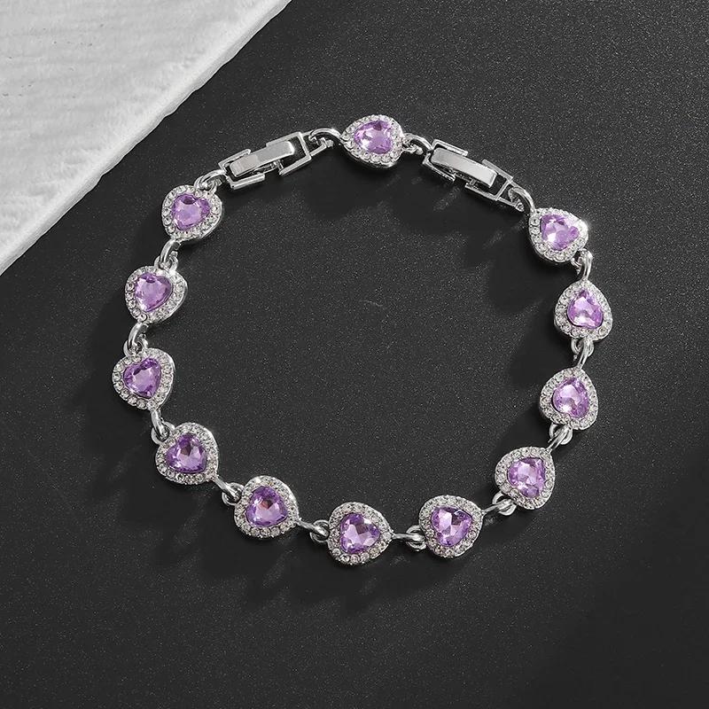 Bracelet Charm Élégant pour Femme Incrusté de Cristal Mode Bijoux de Fiançailles Mariage