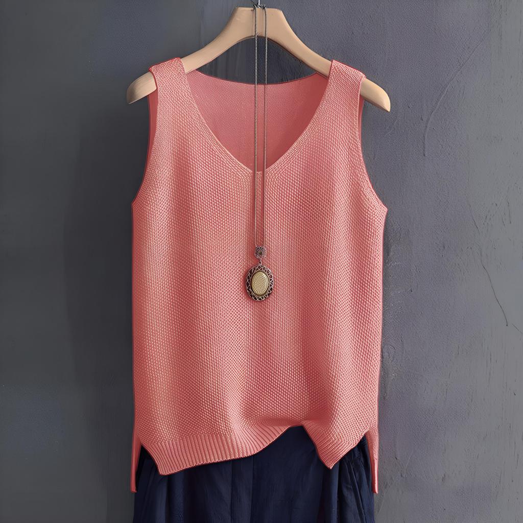 Frühling V-Ausschnitt Weste Studentin Strickpullover Weste Weste Übergröße