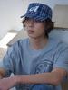 Olinkeompeulliteu A Logo Check Pillbox Cap (Navy Check)