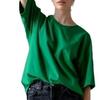 2024 European & American Women's Casual Loose Solid Color Short-Sleeved T-Shirt for Spring/Summer