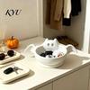 Halloween Candy Bowl Bowl, Bat Shape Ceramic Serving Dish, Cute Festive Soft Decoration Tabletop for Party Snacks And Home Storage Novelty Dish Kids