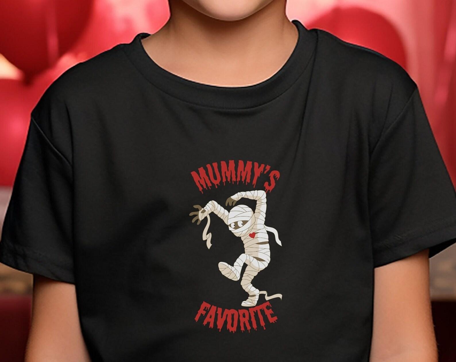 Cute Mummy s Favorite Child Funny Halloween T-Shirt Valentine s Goth Kid Academia Aesthetic Shirt for Girl for Boy Youth Short Sleeve Tee S