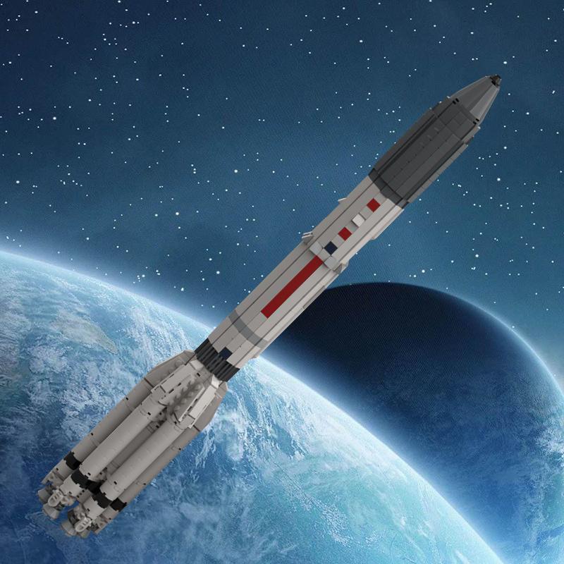MOC Proton M Rocket Building Blocks 1:110 Saturn V scale Heavy Launch Vehicle Rocket Artificial Universe Bricks Gifts Juguetes