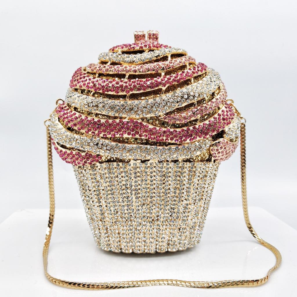 Nouveau Sac de Soirée Pochette Cristal Glace Diamant Rose/Or/Champagne Fête Mariage Sacs à Main Dame Formel Mariage Sacs à Main et Sacs