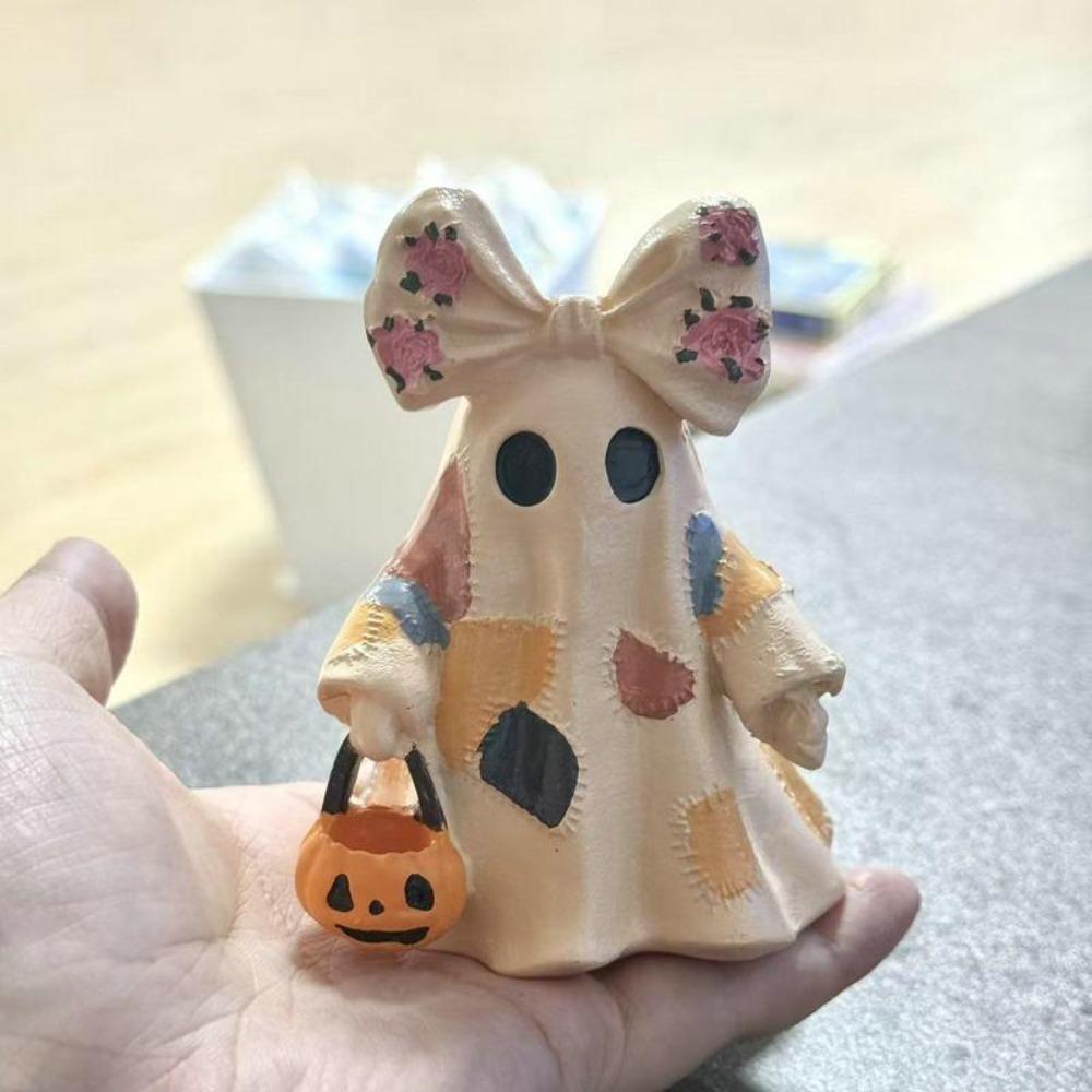 Halloween Ghosts Patchwork Desk Decor Ornament Kawaii Vintage Resin Mini Ornament Room Home Decor Party Gift Home Accessories