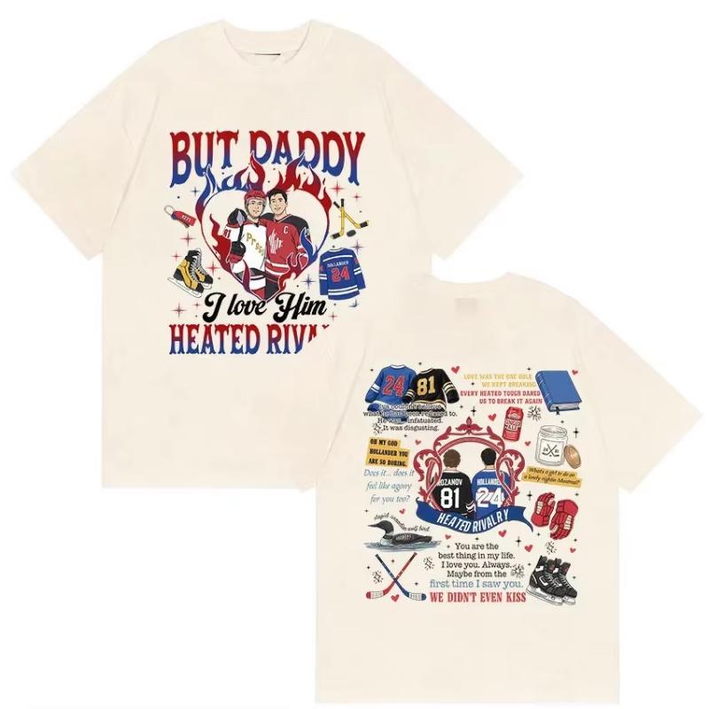 Shane Holland 24 Ilya Rozanov 81 Movie Heating Competition Retro Pattern 2026 Summer Men's and Women's Cotton Oversized T-shirt