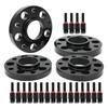 4pcs Flange Wheel Spacers 20pcs Extended Lug Bolts Sleeve Staggered Kit Fit for 1 3 5 6 7 8 SERIES(Black )