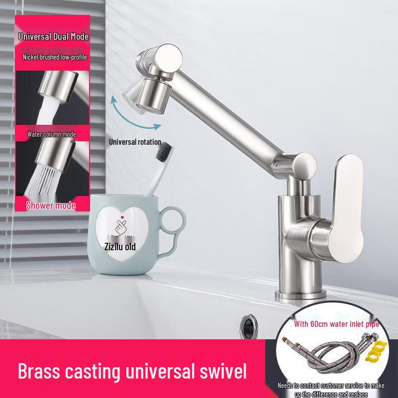 TLXT Hot & Cold Stainless Steel Bathroom Sink Faucet