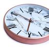 Luxury Wall Clock, Marble Design - 12 Inch (Rosegold Metal Frame & Hands)(Silent Sweep Noiseless Technology) (White)-Analog