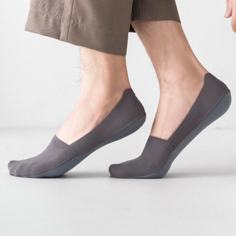 3 Pairs Men's Low Cut No Show Socks Summer Invisible Boat Socks Casual Non-slip Shallow Cozy Cotton Socks