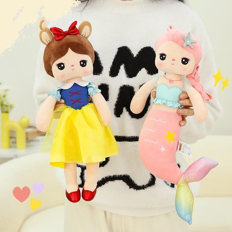 Princess White Snow Mermaid Plush Toy Stuffed Doll Fairy Tale Gift Decor